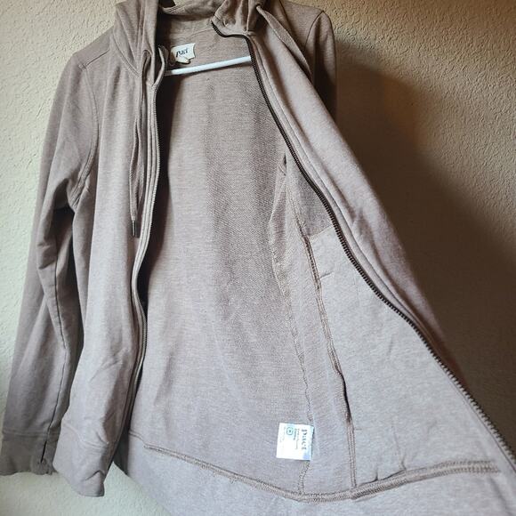 Pact Beige Zip-Up Hoodie Women's Size M - Picture 2 of 10